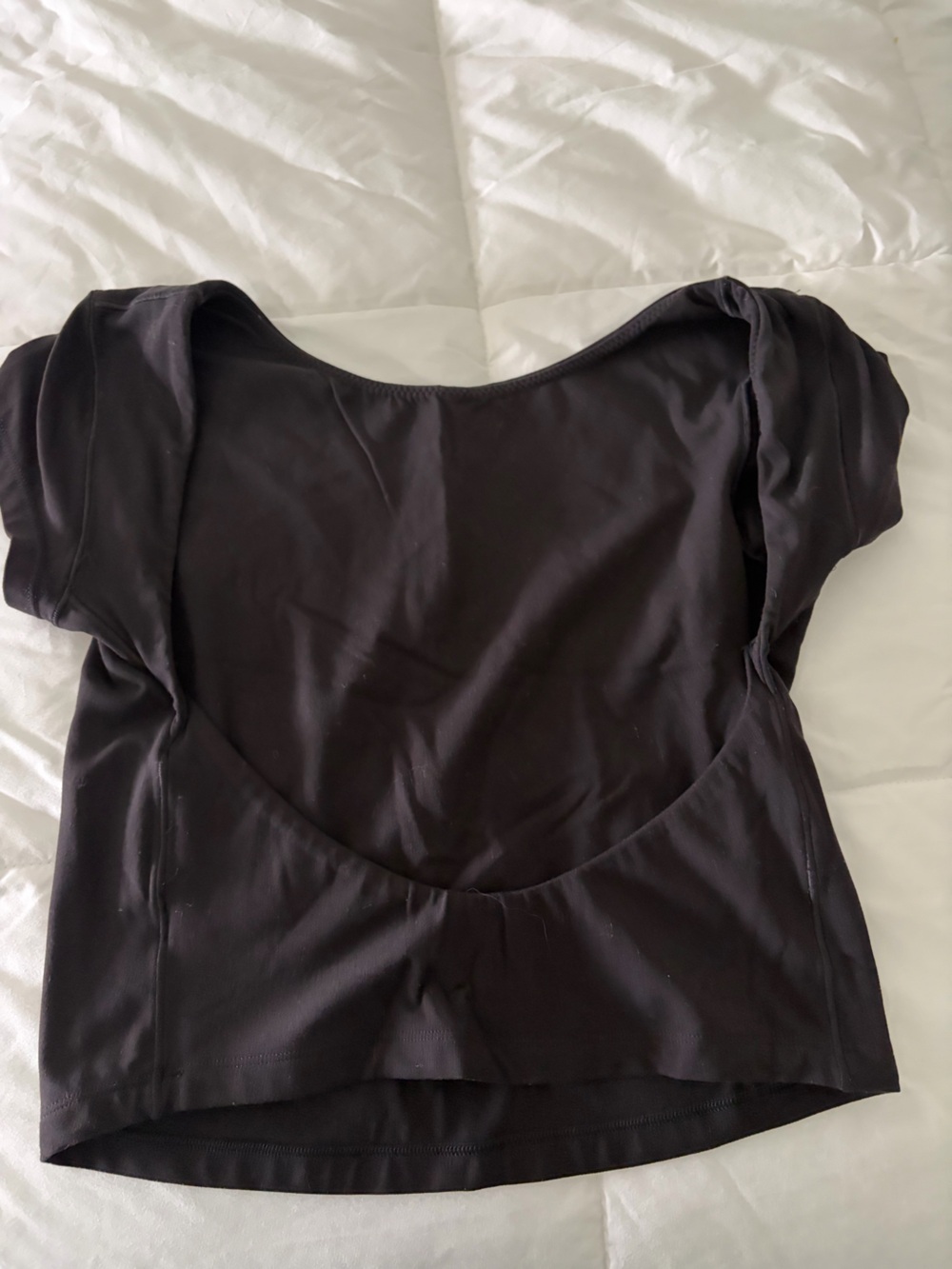 aerie Black Scoop-Back Crop Top